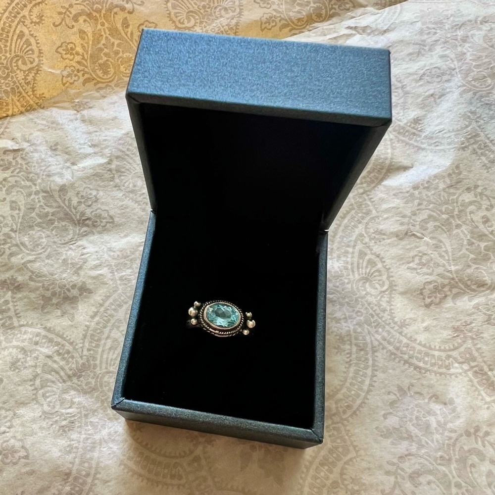Antique Topaz Silver Ring